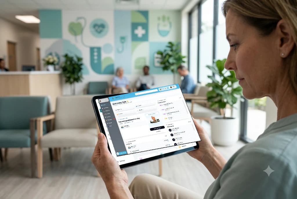 Patient using the clinic portal on their phone