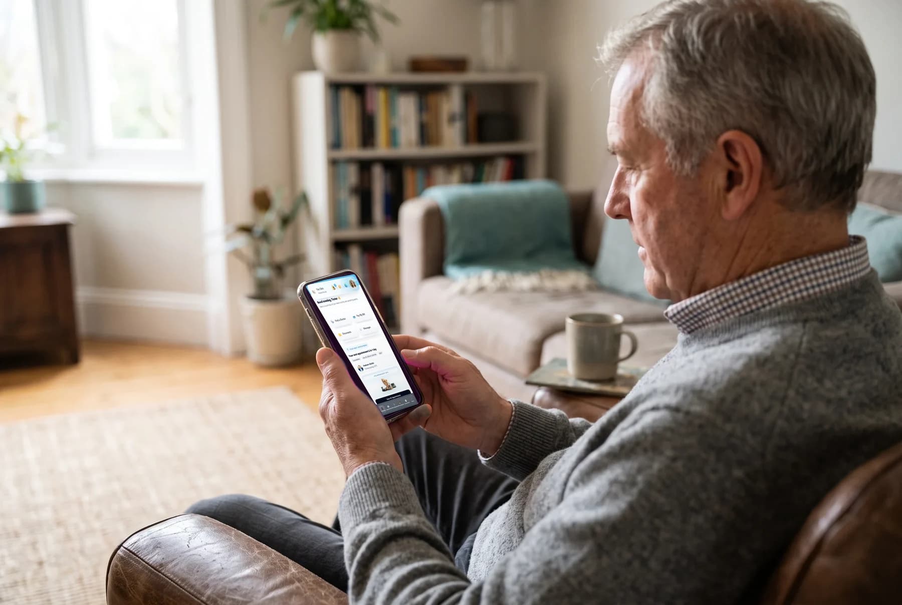 A patient reviewing the clinic portal on a tablet