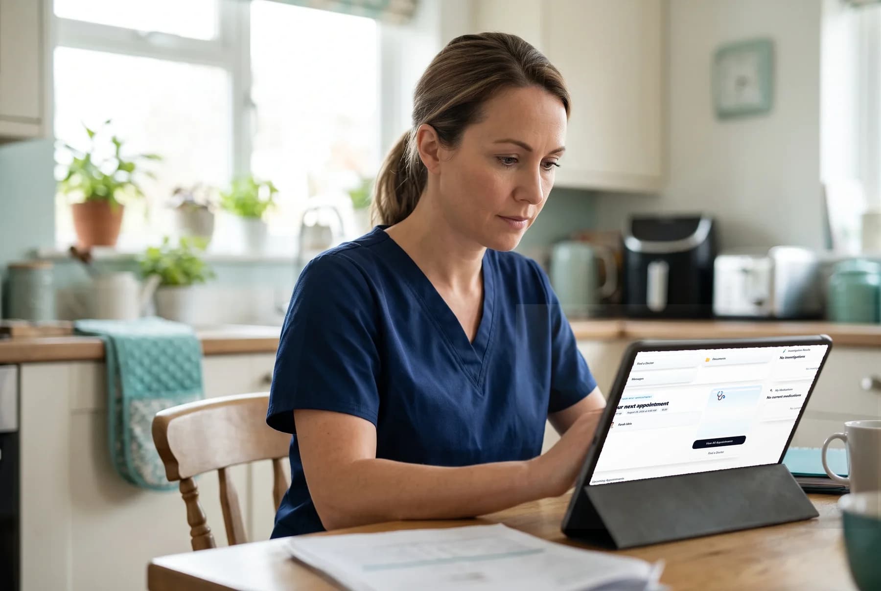 Patient using the clinic portal on their phone