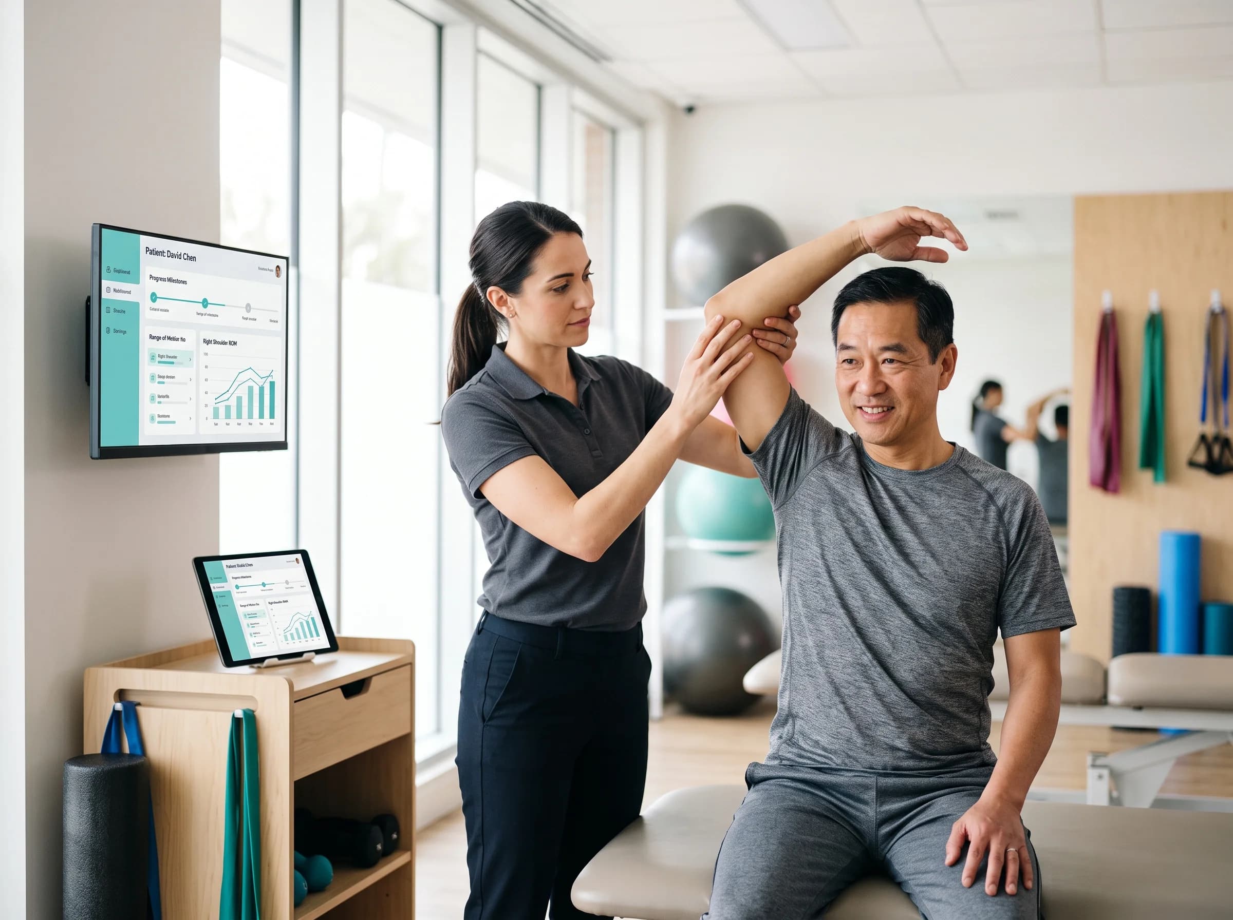 A patient phone showing today's home exercise program