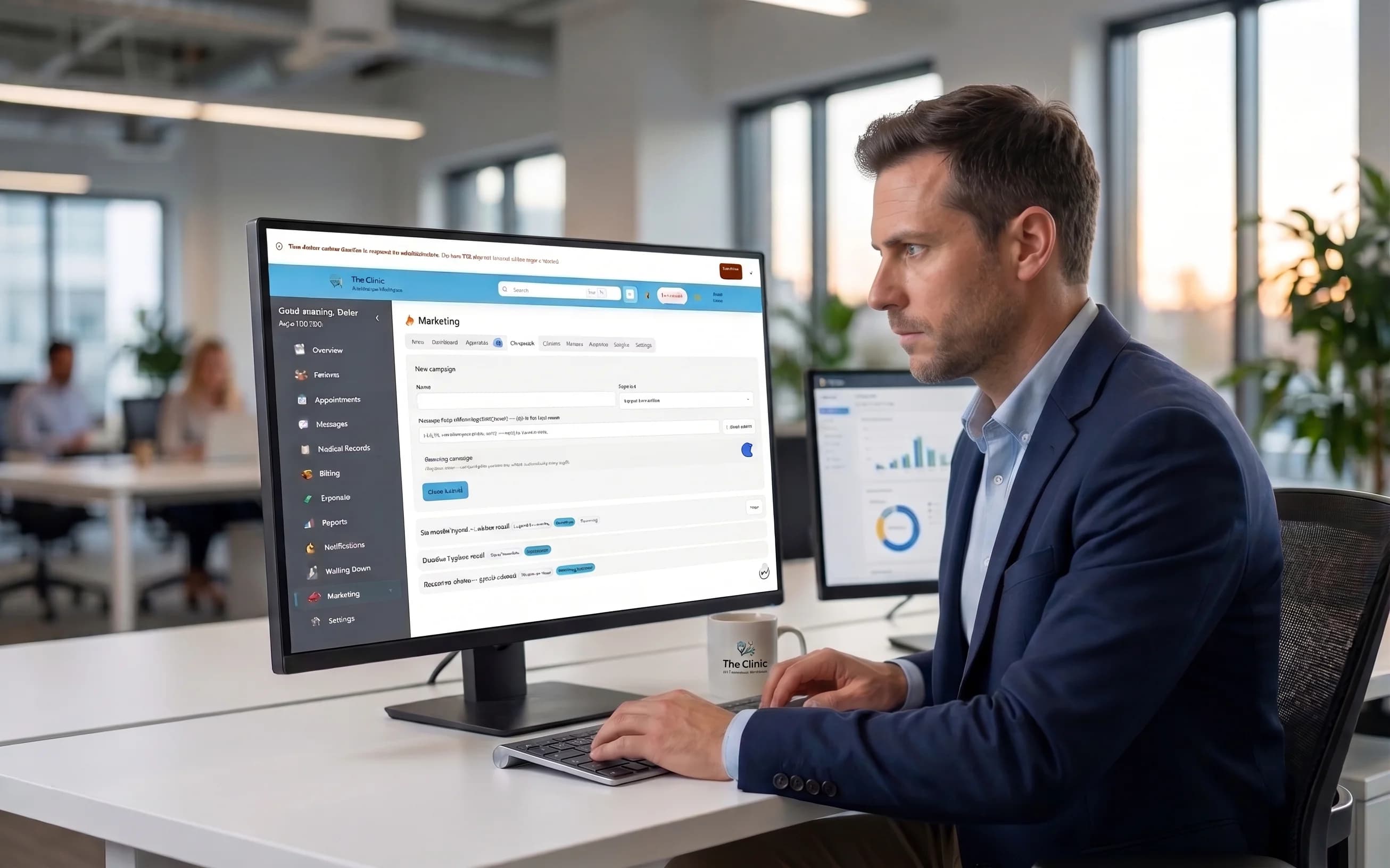 The campaigns tab showing reactivation and recall campaigns with their segments and statuses.